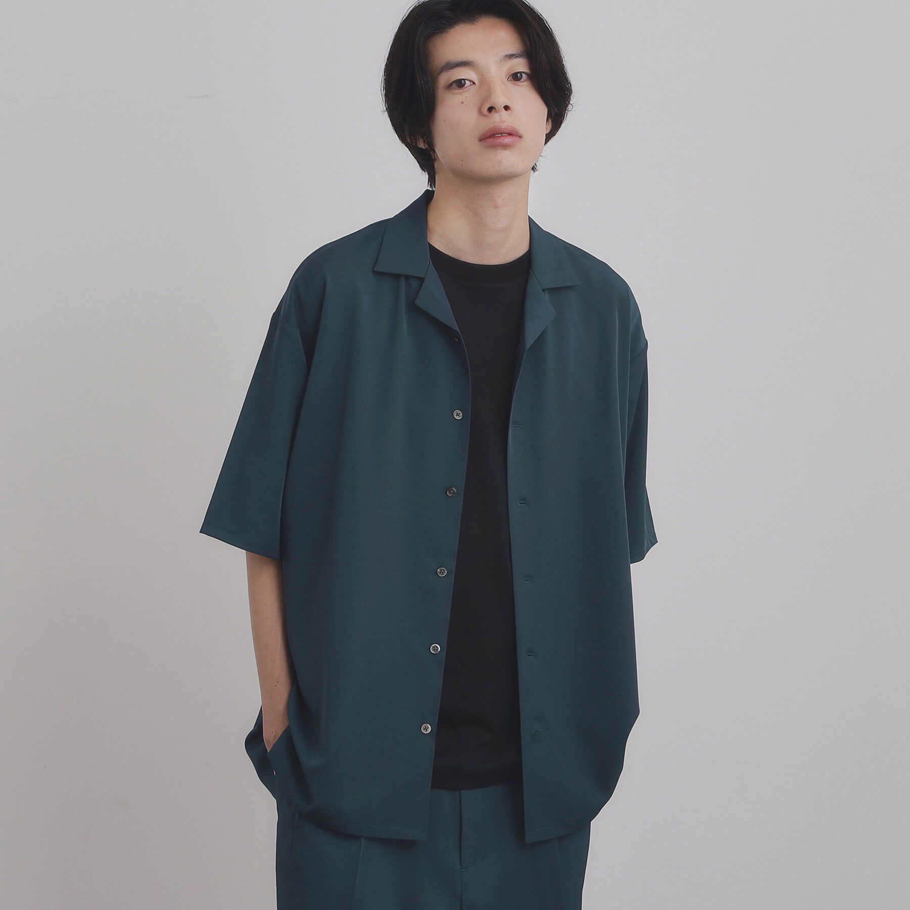tk.TAKEO KIKUCHI「【上下2点セットアップ】トロミシャツセットアップ／接触冷感／ストレッチ／洗える」|シャツ・ブラウス|