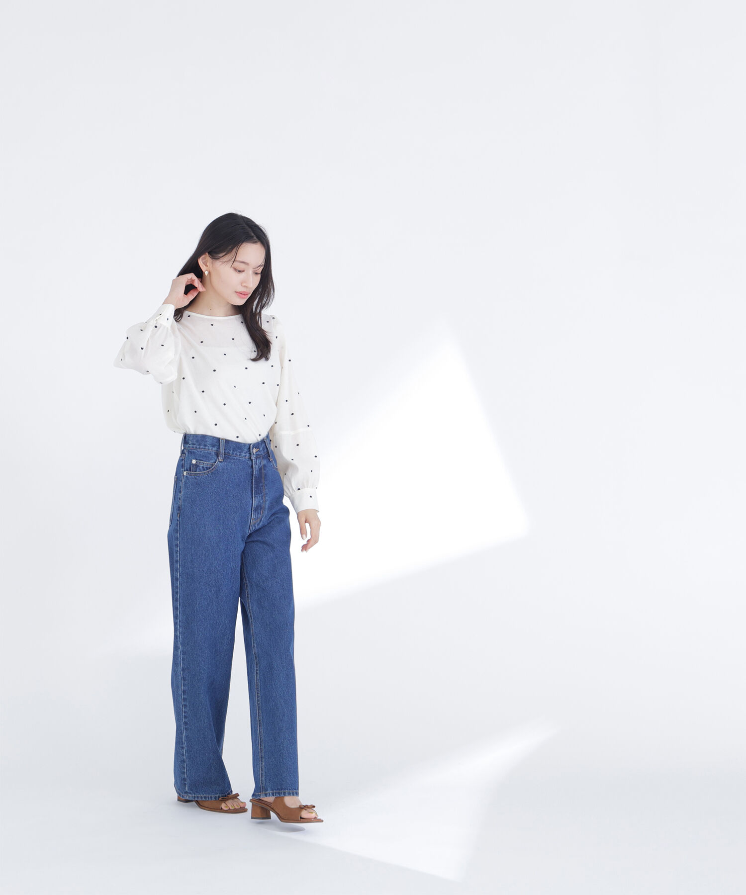  「ドット刺繍ブラウス」|シャツ・ブラウス|