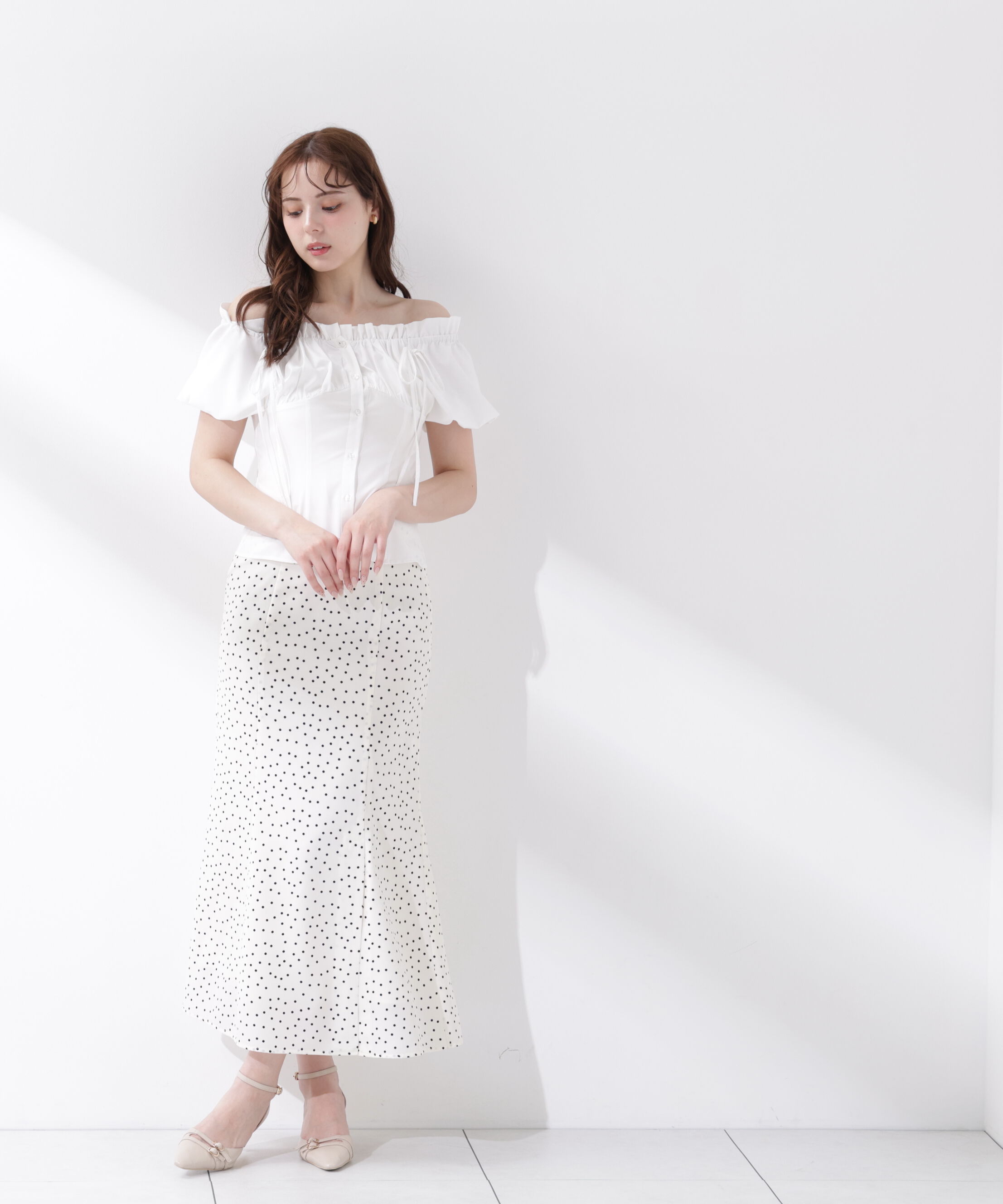 PROPORTION BODY DRESSING「＜青島心さんコラボ＞コラボオフショルリボンブラウス」|シャツ・ブラウス|
