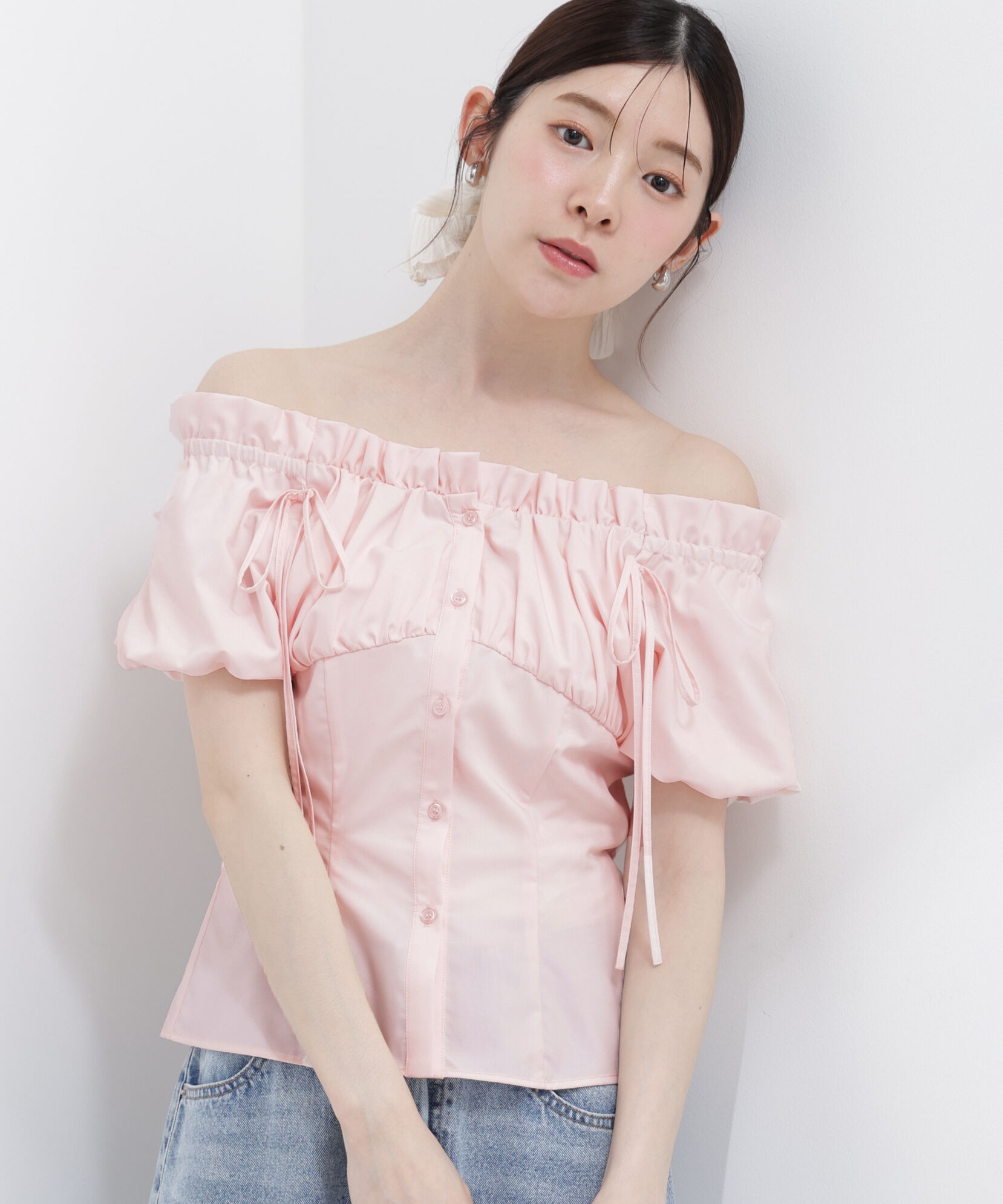 PROPORTION BODY DRESSING「＜青島心さんコラボ＞コラボオフショルリボンブラウス」|シャツ・ブラウス|