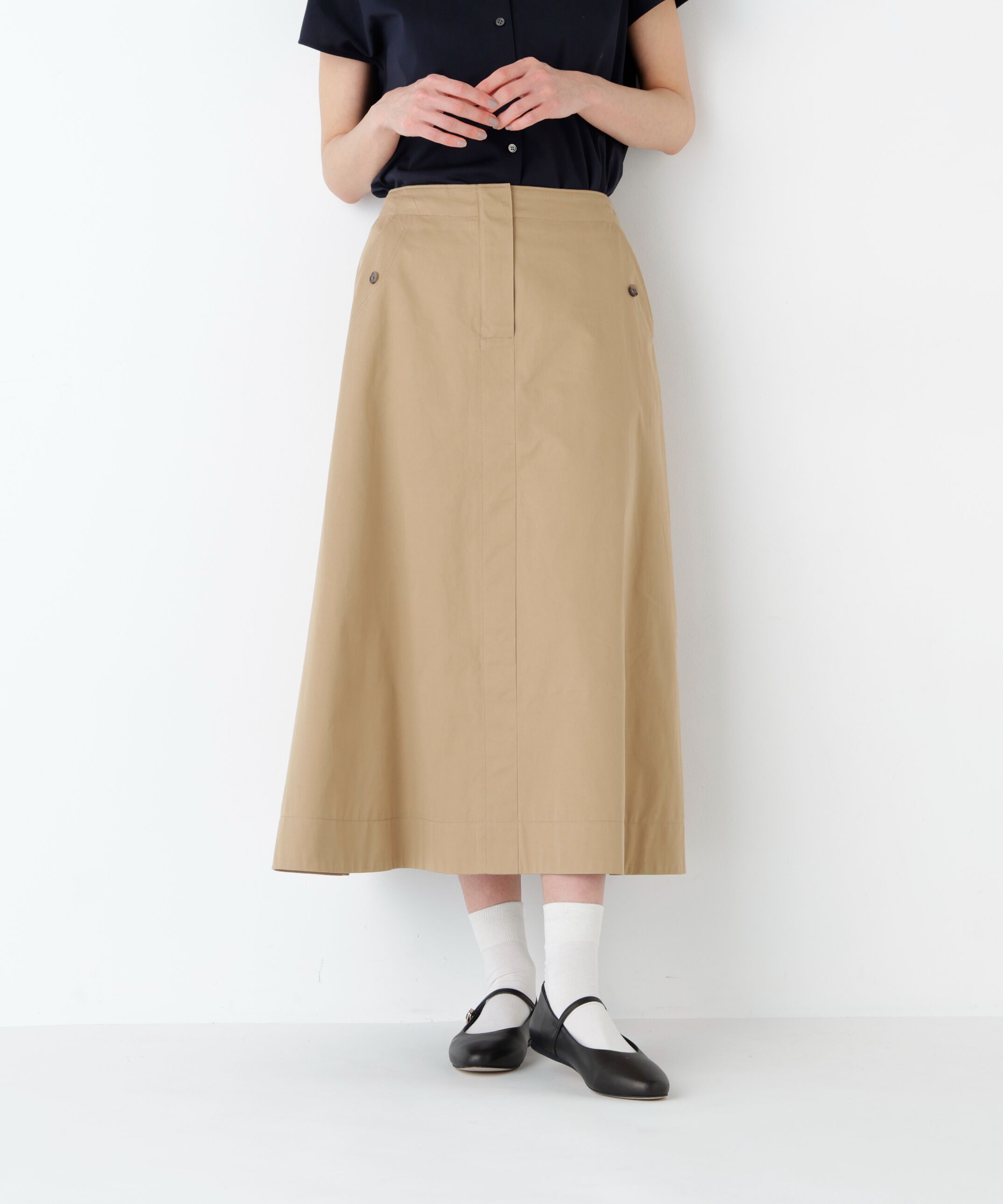  「《洗える》ライトチノフレアスカート」|スカート|