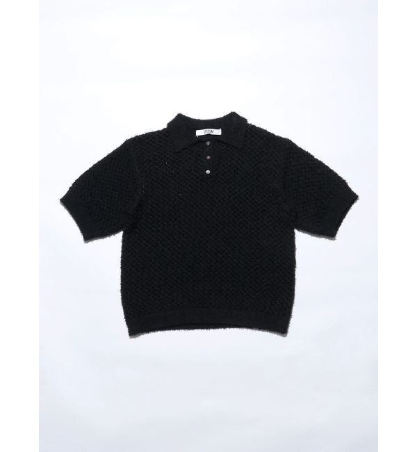 EMODA「【VEQUM】OPEN WORK POLO KNIT」|ニット・セーター|ブラック