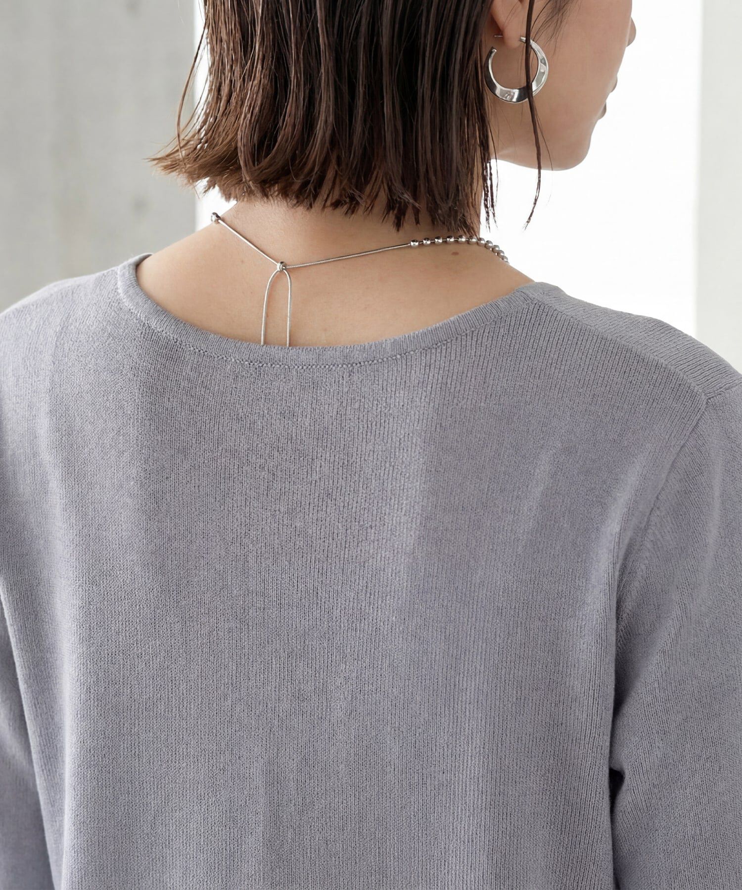 STYLE DELI「ニュアンス糸のシャリ感Vネックワンピース」|ワンピース|