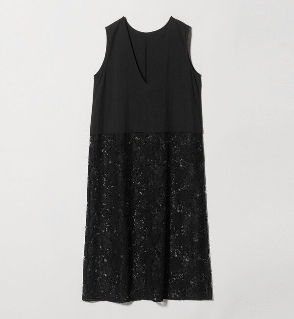 UNITED ARROWS green label relaxing「レース ドッキング ワンピース」|ワンピース|BLACK