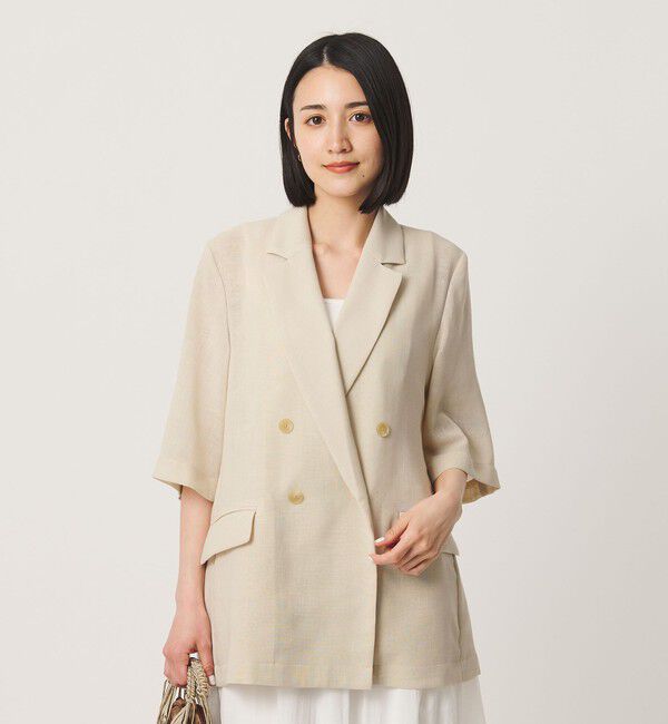 BEAUTY&YOUTH UNITED ARROWS「ポリエステル メッシュ ハーフスリーブ ジャケット ウォッシャブル」|テーラードジャケット|NATURAL