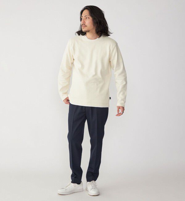 SHIPS「SHIPS: フェイクレイヤード ピケ クルーネック 長袖 カットソー」|Tシャツ・カットソー|