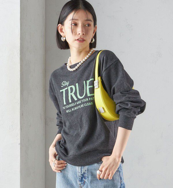 SHIPS for women「【SHIPS別注】81BRANCA:〈洗濯機可能〉ロゴ スウェット」|スウェット・ジャージ|ブラック