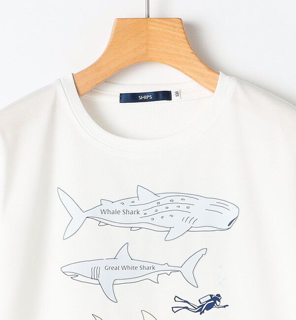 SHIPS KIDS「SHIPS KIDS:100～130m /〈接触冷感/吸水速乾〉シャーク フリーク TEE」|Tシャツ・カットソー|