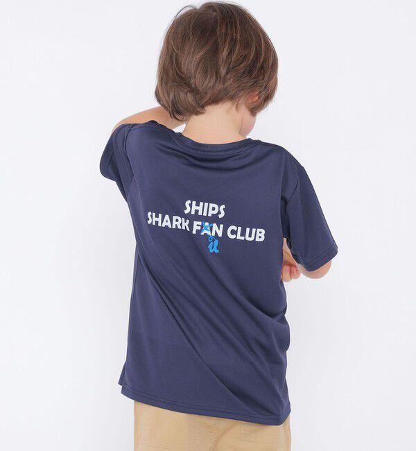 SHIPS KIDS「SHIPS KIDS:100～130m /〈接触冷感/吸水速乾〉シャーク フリーク TEE」|Tシャツ・カットソー|