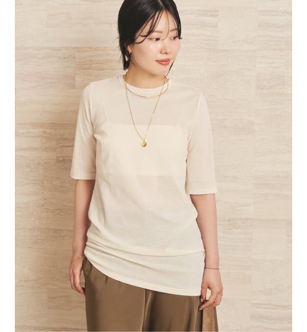 Plage「《一部店舗・WEB限定》LIGHT SHEER ハーフスリーブ Tシャツ」|Tシャツ・カットソー|