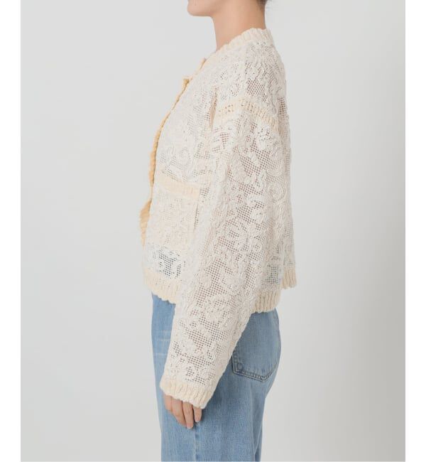 IENA LA BOUCLE「IENA LA BOUCLE レースコンビカーディガン」|カーディガン|