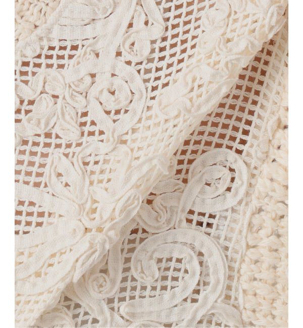 IENA LA BOUCLE「IENA LA BOUCLE レースコンビカーディガン」|カーディガン|