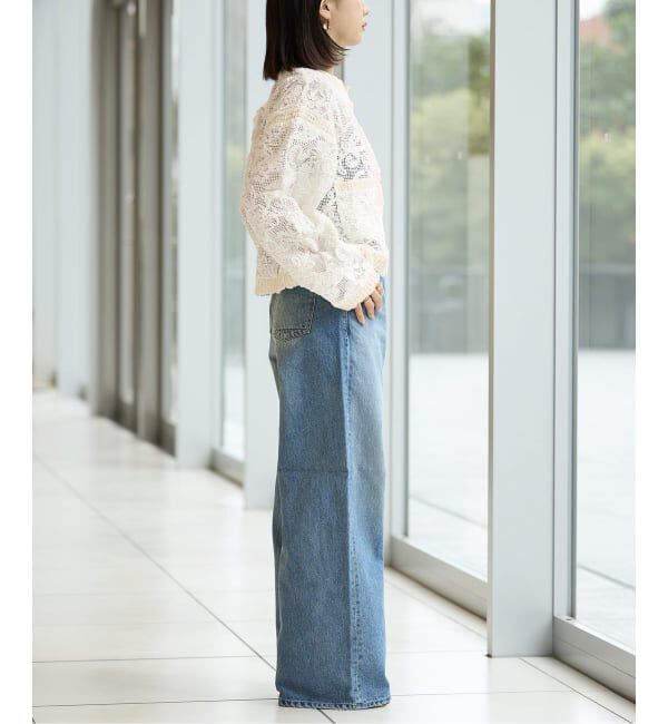 IENA LA BOUCLE「IENA LA BOUCLE レースコンビカーディガン」|カーディガン|