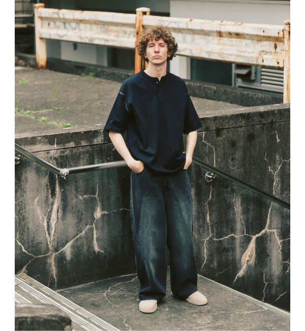 417 EDIFICE「トーナルステッチ ヘンリーネックTシャツ」|Tシャツ・カットソー|