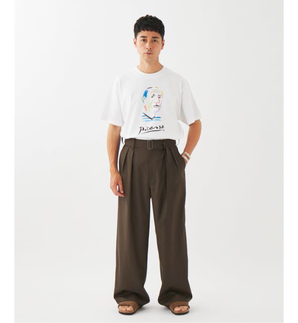 EDIFICE「《予約》ウール ベルテッド パンツ」|スラックス|