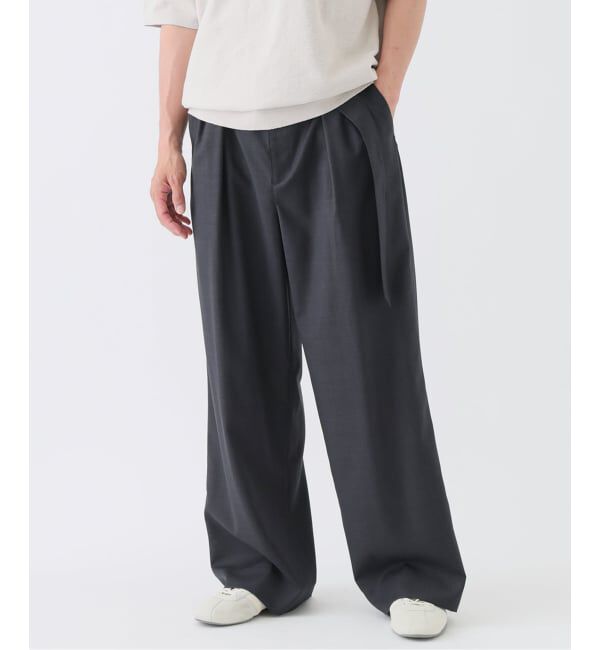 EDIFICE「《予約》ウール ベルテッド パンツ」|スラックス|