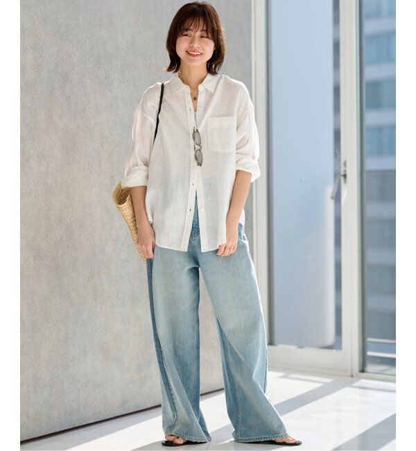 JOURNAL STANDARD relume「《追加2》手洗い可 / カラーリネンオーバーサイズシャツ」|シャツ・ブラウス|