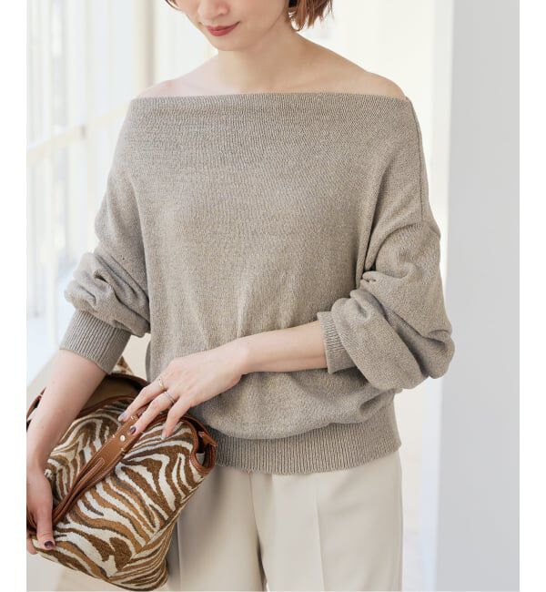 Spick and Span「シルクコンペーパーヤーンニュアンスネックニット」|ニット・セーター|