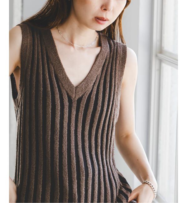 NOBLE「《予約・NOBLE別注カラー》PROVOKE/プロヴォーク loopyarn stripe vest」|ベスト・ジレ|