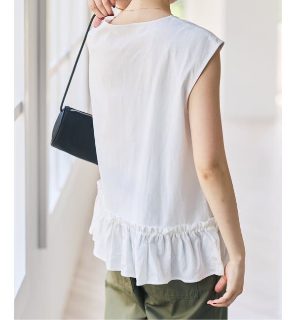 Spick and Span「《予約》裾フリルフレンチスリーブプルオーバー」|Tシャツ・カットソー|