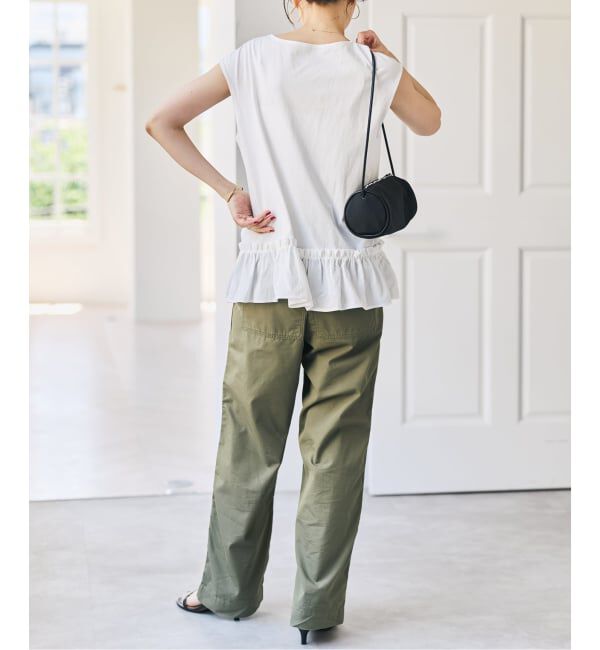 Spick and Span「《予約》裾フリルフレンチスリーブプルオーバー」|Tシャツ・カットソー|