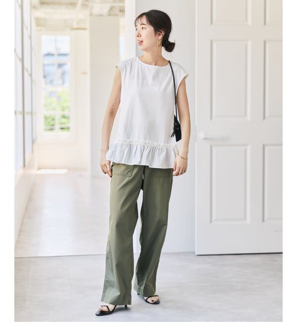 Spick and Span「《予約》裾フリルフレンチスリーブプルオーバー」|Tシャツ・カットソー|