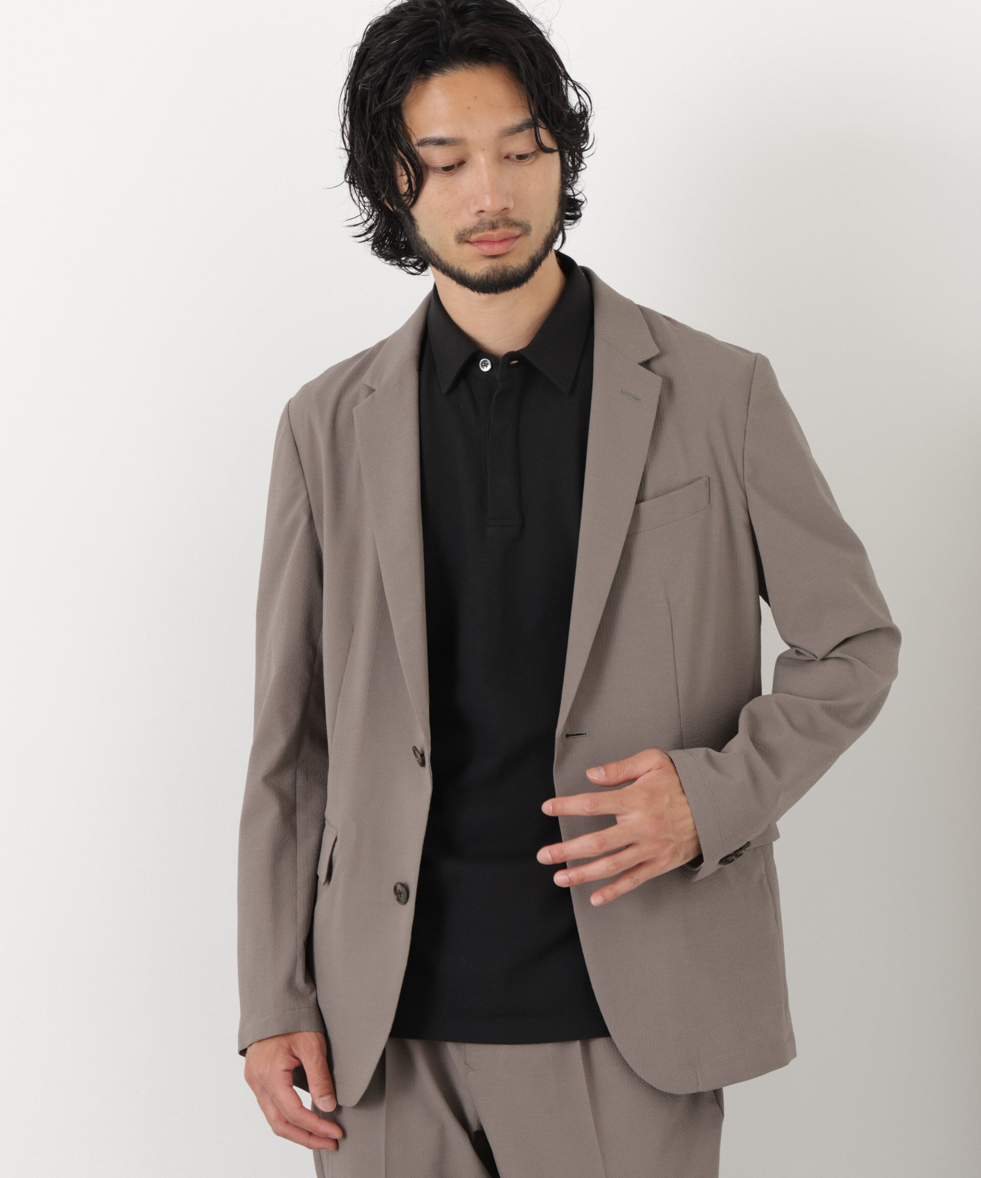 nano･universe「「Damerino」SOLOTEX(R)サッカーストレッチセットアップ/イージーケア」|スーツ|