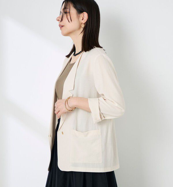 NOLLEY'S sophi「ウォッシャブルリネンナチュールシアージャケット」|テーラードジャケット|