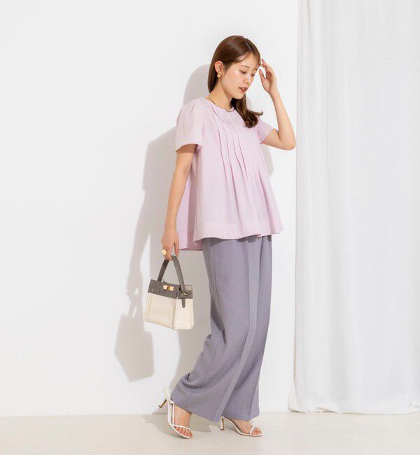 NOLLEY'S「《セットアップ対応》ウォッシャブルアクティブストレッチタックブラウス」|シャツ・ブラウス|
