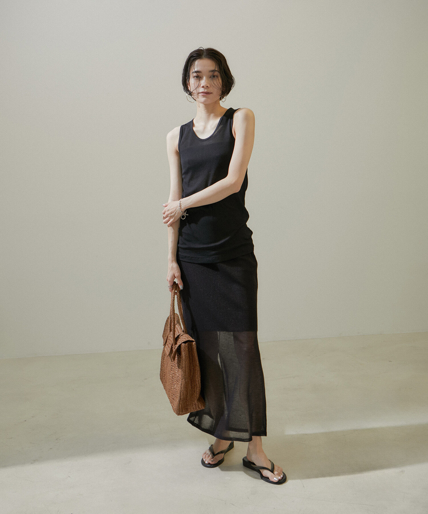 SALON adam et rope'「シアーナローニットスカート【洗える】」|スカート|