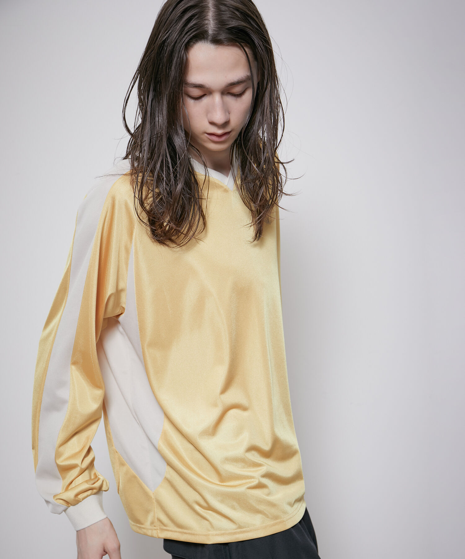 ADAM ET ROPE'「【UNIFORM/ユニフォーム】 POLO ロングスリーブ ゲームシャツ / 吸水速乾 / 透湿性 / 通気性 / ユニセック」|Tシャツ・カットソー|ゴールド(90)
