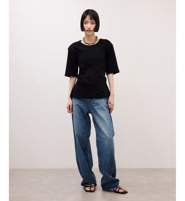 ADAM ET ROPE'「ショルダーパッドTEE」|Tシャツ・カットソー|