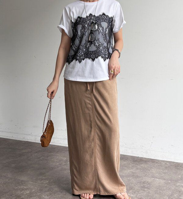  「レースドッキングTEE」|Tシャツ・カットソー|