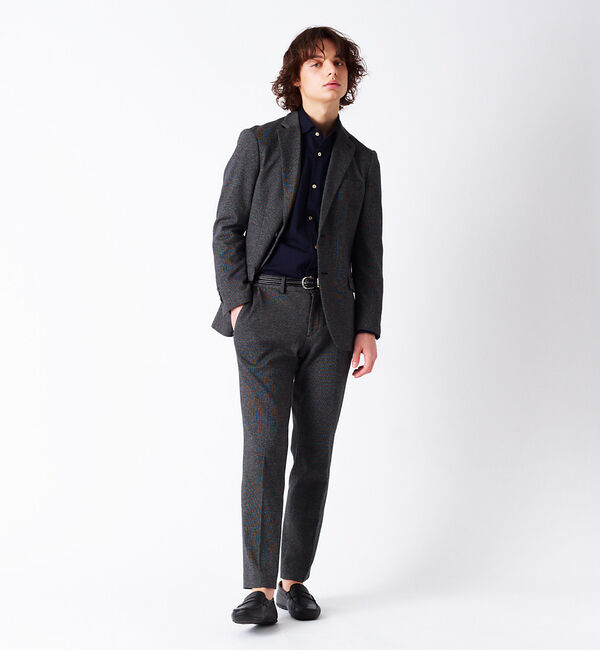ABAHOUSE「【セットアップ対応】【FLEX】コットンウールポリエステルジャージ パンツ」|スラックス|