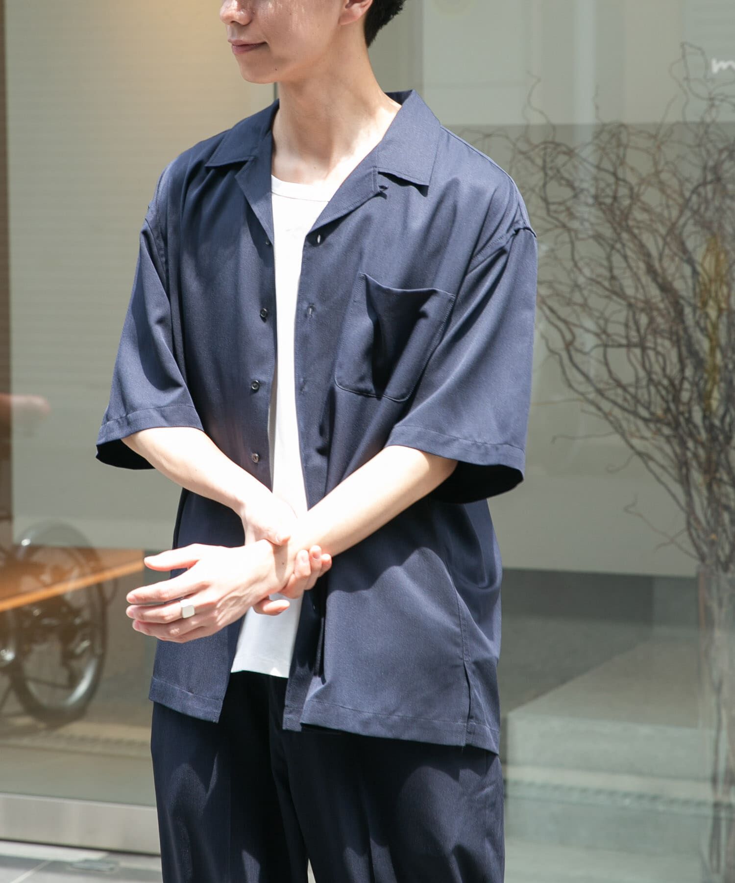 URBAN RESEARCH DOORS「FORK&SPOON　COOL FIBERオープンカラーシャツ」|シャツ・ブラウス|