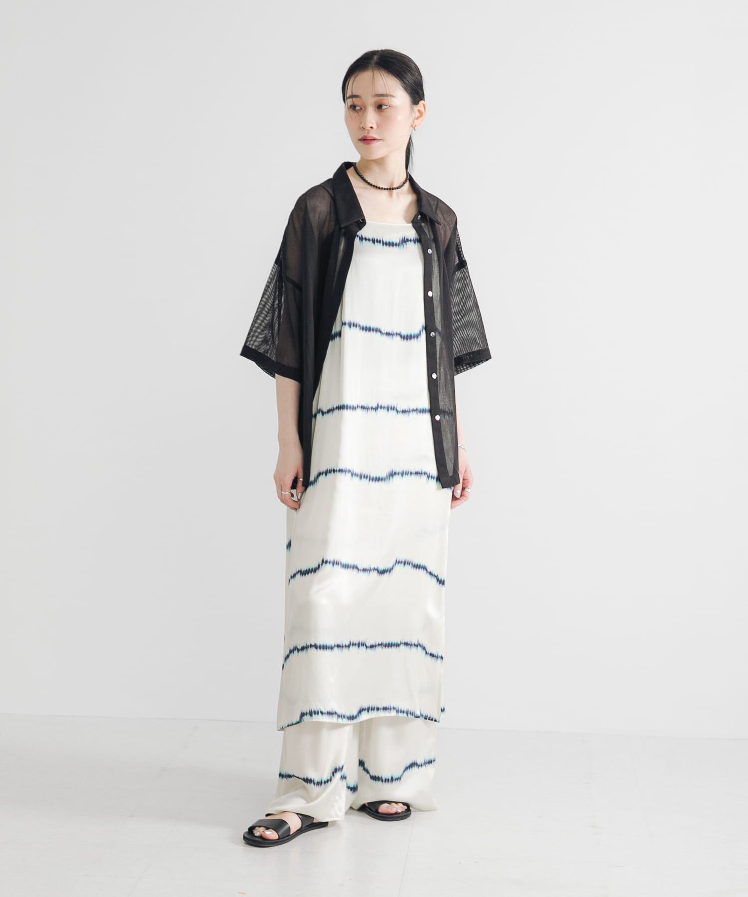 URBAN RESEARCH「シルクミックスボーダープリントワンピース」|ワンピース|