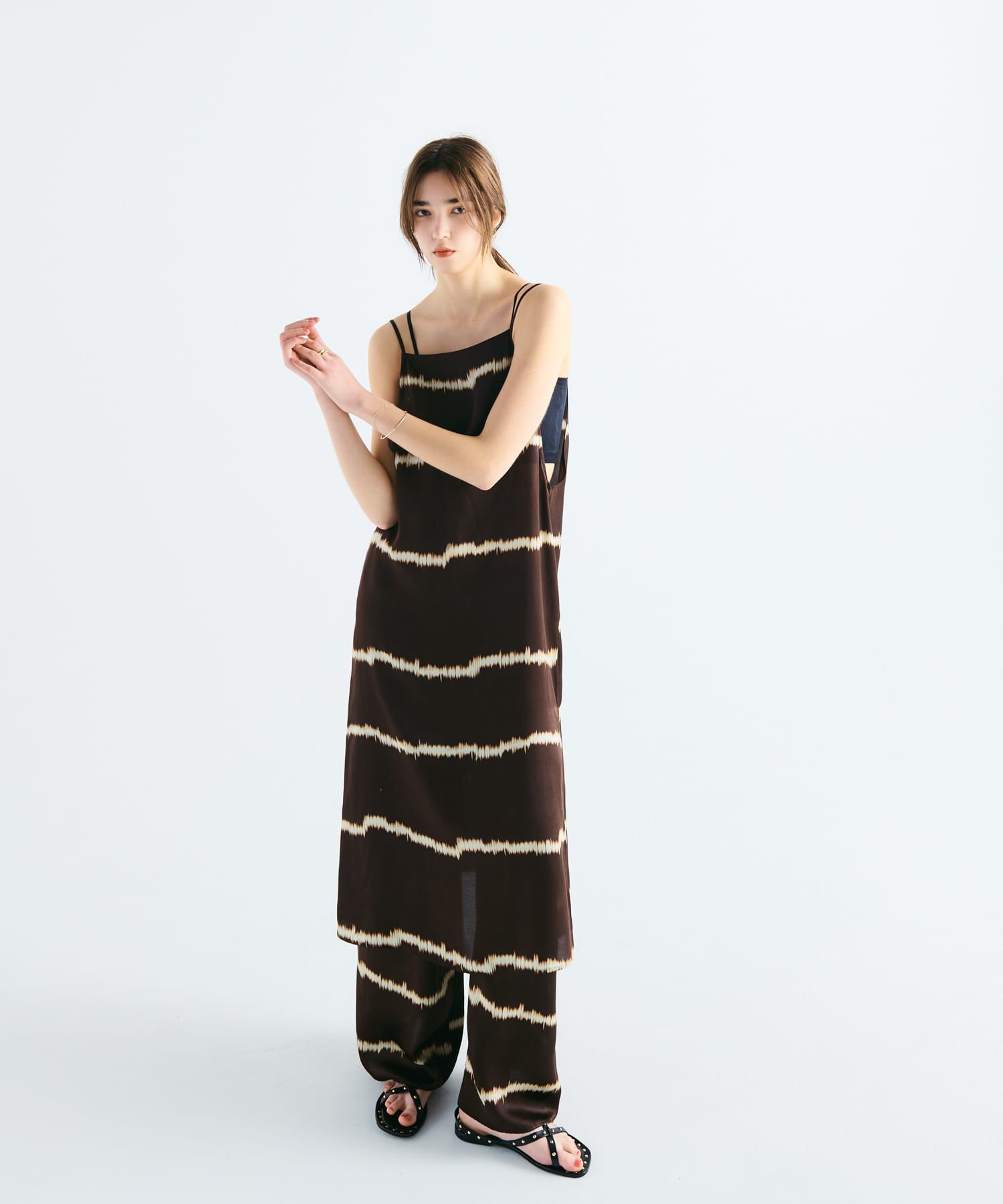 URBAN RESEARCH「シルクミックスボーダープリントワンピース」|ワンピース|