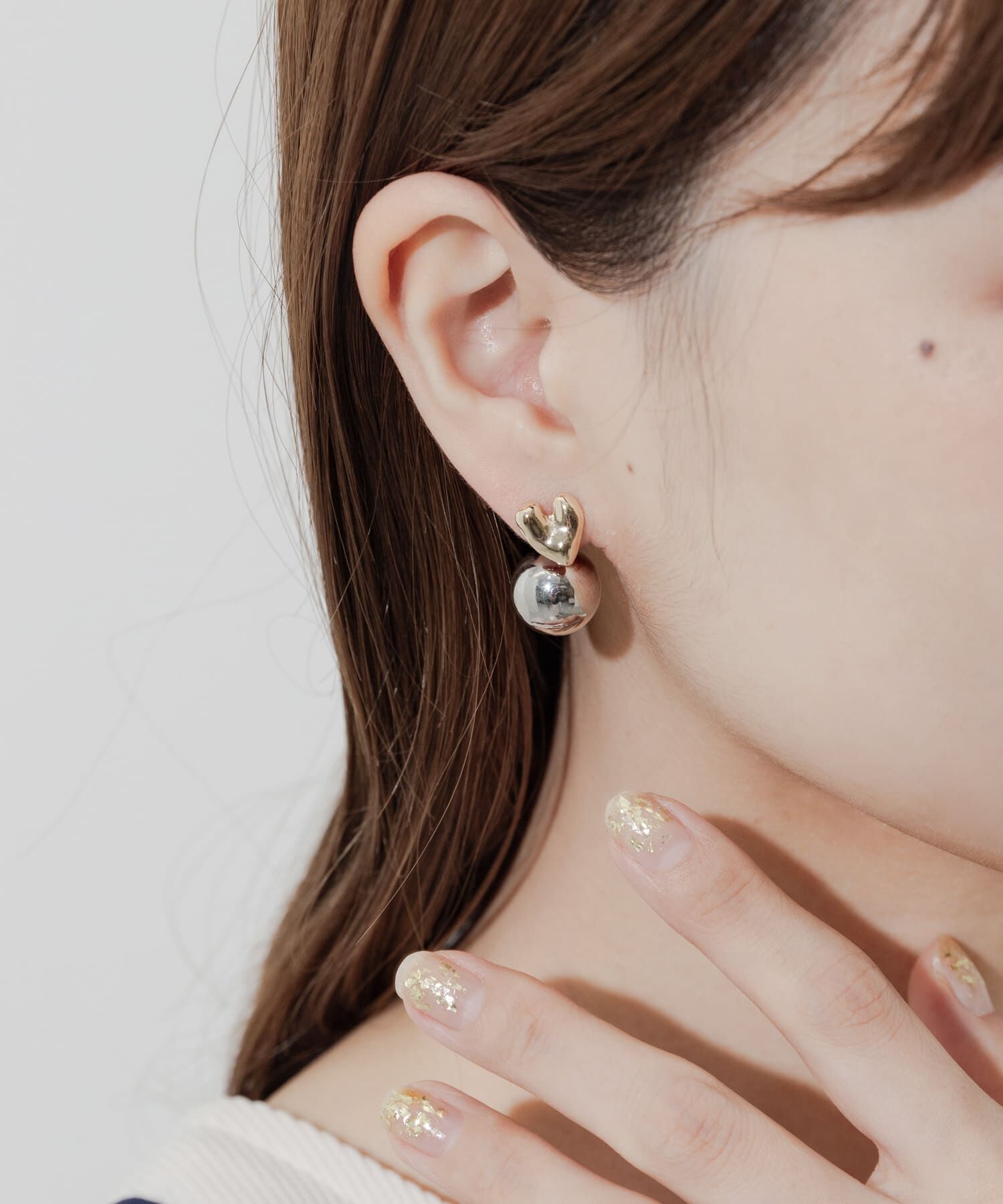 SMELLY「メタルハートコンビピアス」|ピアス|