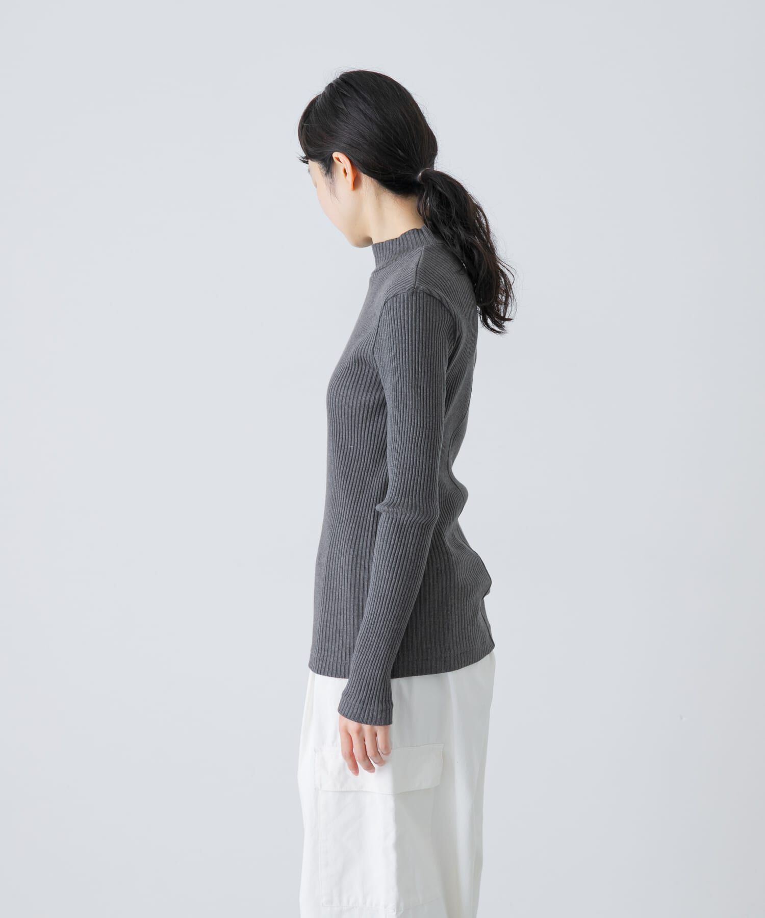かぐれ「ヤクコットンハイネックカットソー」|Tシャツ・カットソー|