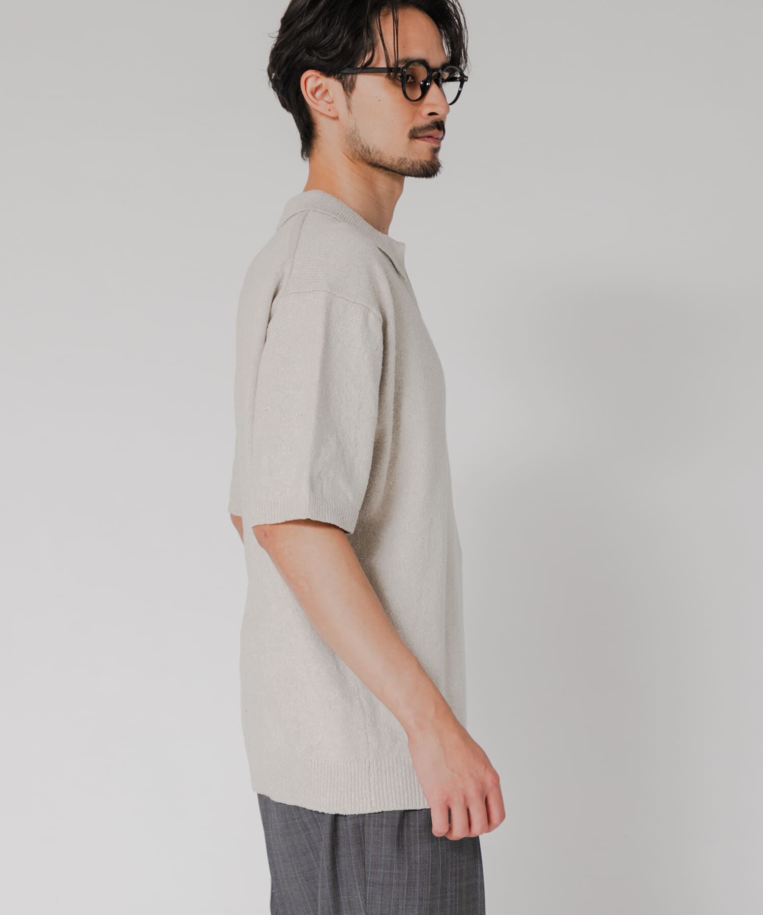 URBAN RESEARCH「SILK NOIL スキッパーポロニット」|ポロシャツ|