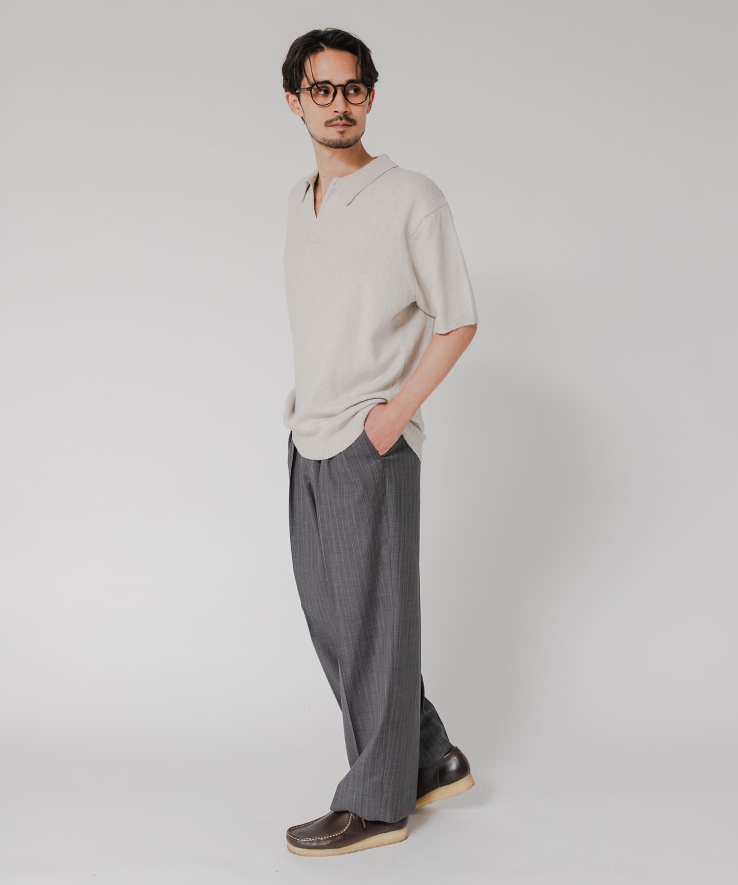 URBAN RESEARCH「SILK NOIL スキッパーポロニット」|ポロシャツ|