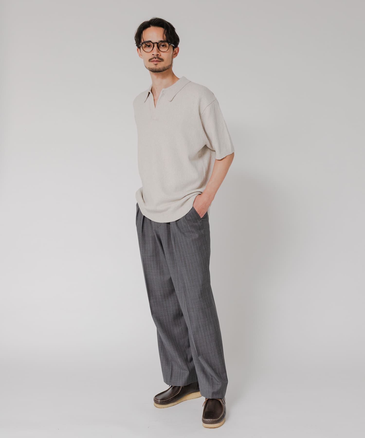 URBAN RESEARCH「SILK NOIL スキッパーポロニット」|ポロシャツ|