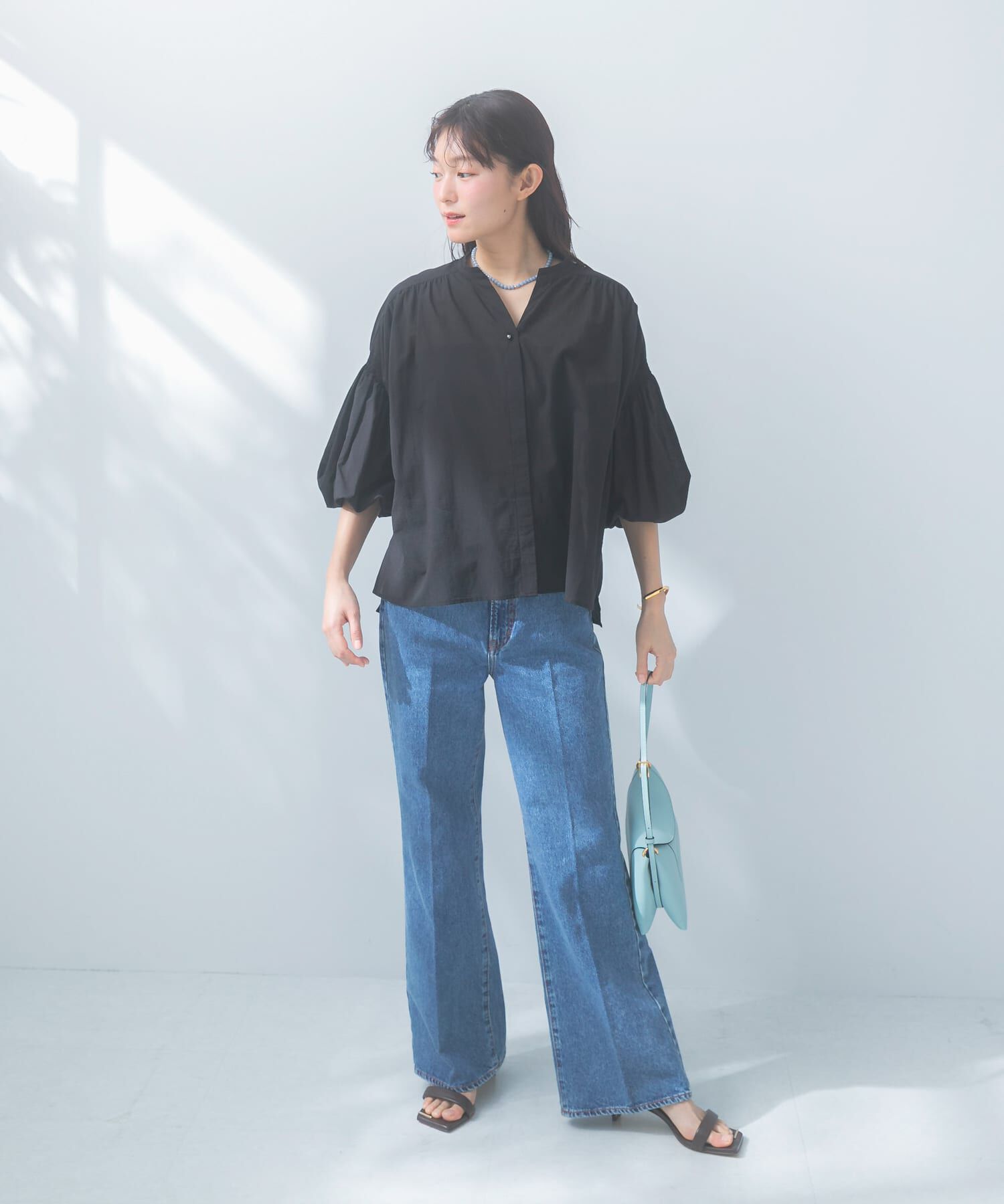 URBAN RESEARCH ROSSO「『WEB限定』コットンボイルバルーンスリーブブラウス」|シャツ・ブラウス|
