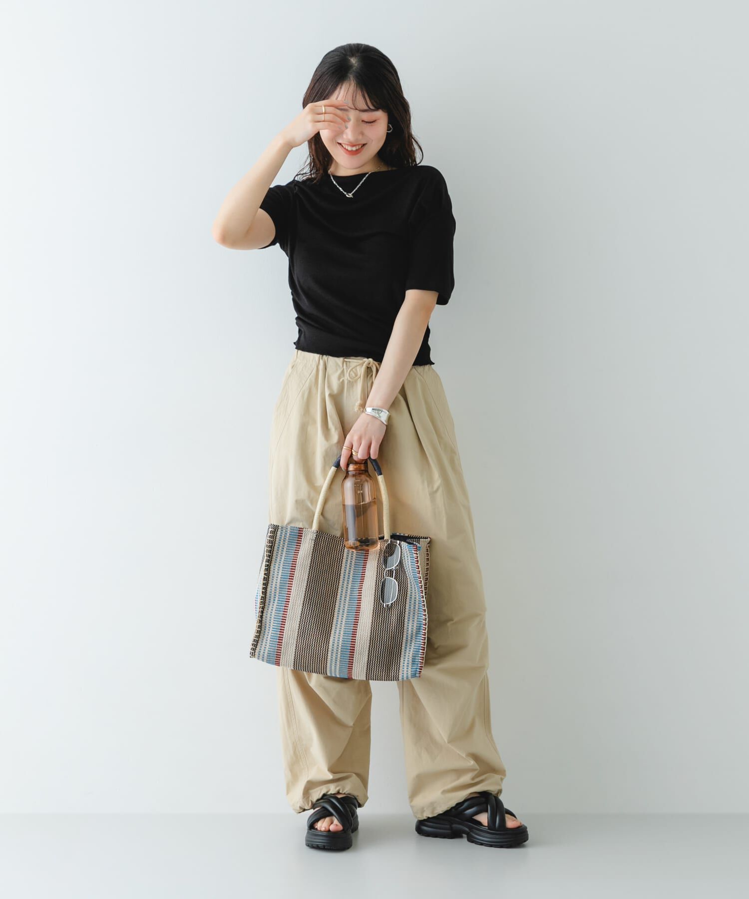 RODE SKO「ストライプ編み込みトートバッグ」|トートバッグ|