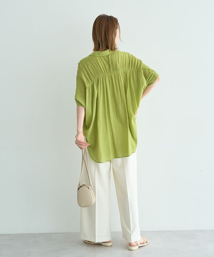 YECCA VECCA「<<ドライタッチ>>シアーバックギャザーシャツ」|シャツ・ブラウス|