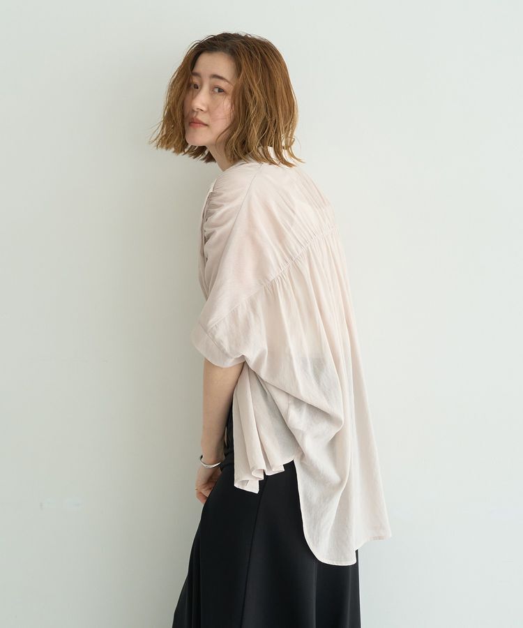 YECCA VECCA「<<ドライタッチ>>シアーバックギャザーシャツ」|シャツ・ブラウス|