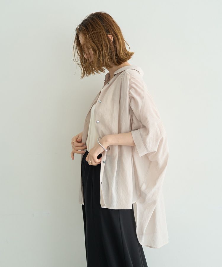 YECCA VECCA「<<ドライタッチ>>シアーバックギャザーシャツ」|シャツ・ブラウス|