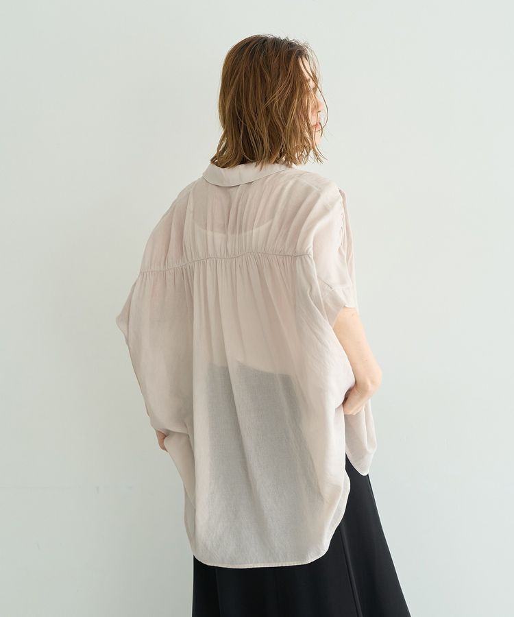 YECCA VECCA「<<ドライタッチ>>シアーバックギャザーシャツ」|シャツ・ブラウス|