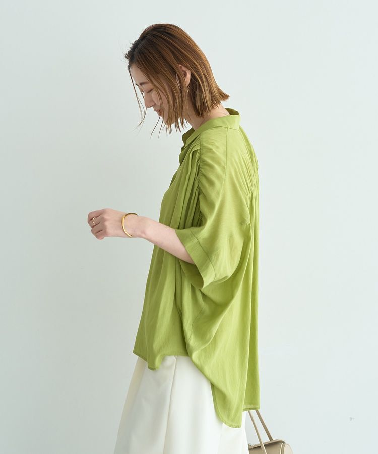 YECCA VECCA「<<ドライタッチ>>シアーバックギャザーシャツ」|シャツ・ブラウス|