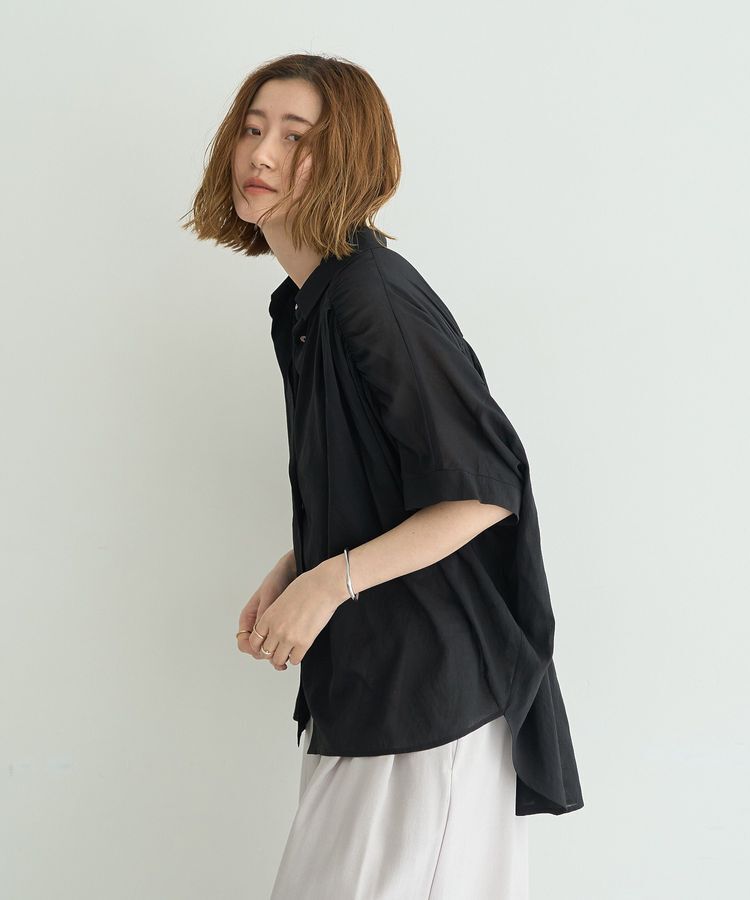 YECCA VECCA「<<ドライタッチ>>シアーバックギャザーシャツ」|シャツ・ブラウス|